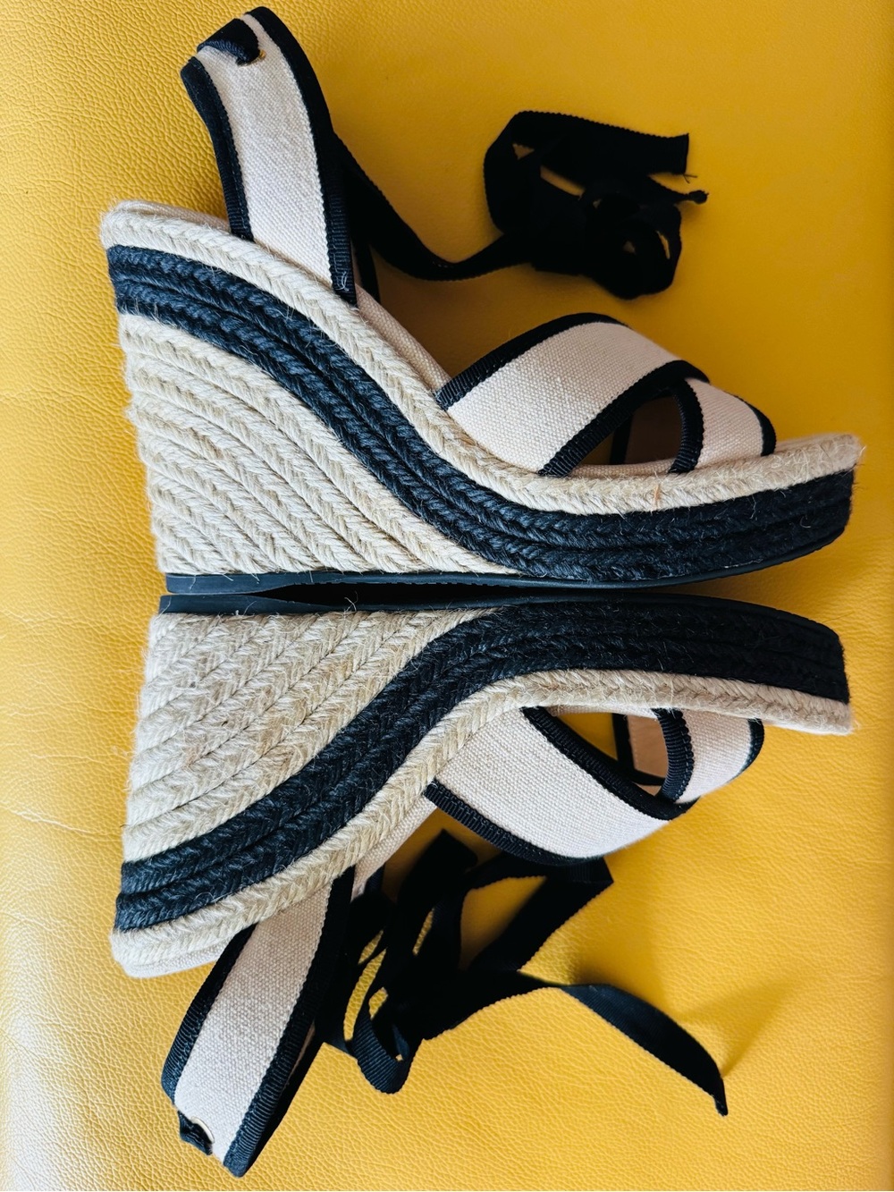Castaner Hiedra Two-Tone Canvas Espadrille Wedge Sandals in Beige&Black/ 8/NWT - Picture 11 of 16